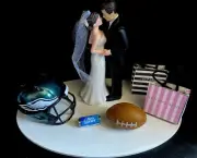 No More Football Just Shopping Philadelphia Eagles Cake Topper Bride Groom