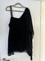 BNWT Woman's Plus Size Autograph Brand Size 26 Diamante Single Strap Chiffon Top