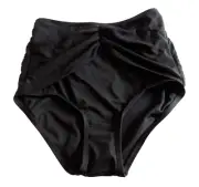 Coco Reef Size S Black High Waist Bikini Bottom Mesh Overlay Detail