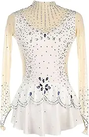 [Zagitova] Ice Figure Skating Dress For Competition Women's Shiny Dance Skirt Long Sleeve Skating Costume