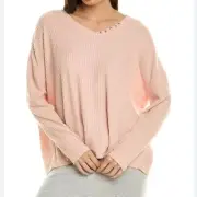Honeydew Intimates Peach Long Sleeve Waffle Top Size Large NWT