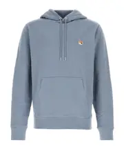 Maison Kitsuné Fox Head Patch Drawstring Hoodie S,XL,L,M MOONLIGHT BLUE