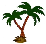 Palm Trees Grass Tropical Caribbean Metal Dies Standard Thin 3" x 3 1/8"
