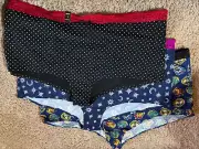 Torrid Panty Lot 3 Pair Boyshort Harry Potter Polka Dot Stars Plus Size 6 6X NEW
