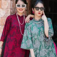 在飛比找蝦皮購物優惠-創新奧黛女上海織錦奧黛時尚高貴奢華