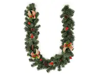 180CM Artificial Christmas Wreath Fireplace Garland Wreath Pine Tree Ornament Year Fireplace Hanging Decor with light - Red