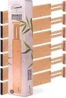 Bamboo Drawer Dividers Organizers 6-pack (12"-17") Adjustable Spring Loaded D...