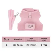 GGP Size L Pink Pet Cooling Harness Led Lights & Leash Summer Relief For Small Dogs And Cats