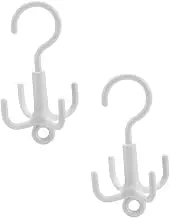 WHAMVOX 2pcs Four Claw Swivel Hook Stack Laundry Room Hanger Rack Portable Extender Blanket Slack Hooks for Hangers Tiered Foldable Shirts Trouser Clothes Hangers Socks Rack White Abs