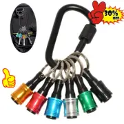 Portable 1/4" Hex Shank Quick Release Key Chain Screwdriver Bit Holder Bits Tool