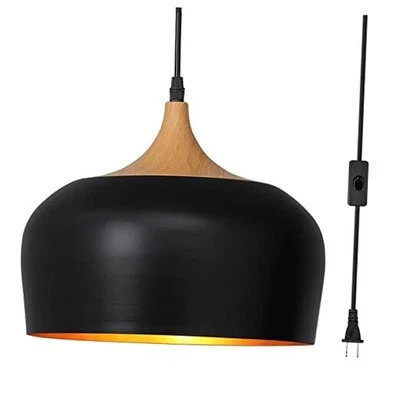 Big Plug in Pendant Light Modern Hanging Light Fixture with 16.4ft Cord On/Off