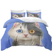 Black and White Beautiful Kitten Cat Quilt Cover