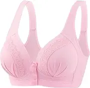 [Generic] Back Less Bra Women Fashion Sexy Lace Front Buckle Underwear Without Rims Vest Lace E Bra Mesh Sports Bra