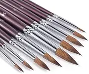 Sable Watercolour Brushes- 9pcs Professional Detail to Mop Round Paint Brush Set, Sable Hair Brush,Watercolour Brushes Perfect for Watercolours, Acrylics, Inks, Gouache, Oil Painting and Tempera