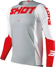 Shot Aerolite Airflow Motocross Jersey, grey-red, Size XL for Men Grey Red