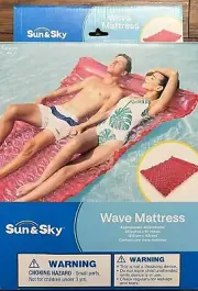 Sun & Sky Pink Wave Mattress Swimming Pool Floatie Bed