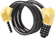 Perfeclan Bike Cable Lock Bicycle Combination Cable Lock Versatile Gift Password at Will Lightweight for Bicycling Mountain Bike Riding, Yellow