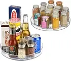 2 Pack Lazy Susan Turntable, Non-Skid Fridge Organiser Kitchen Storage and Or...