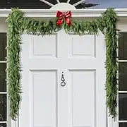 Watayo 9.8 Ft Artificial Christmas Garland- 3 Fork Christmas Norfolk Pine Garland- Artificial Faux Greenery Garland for Christmas Table Mantle Wall Decoration
