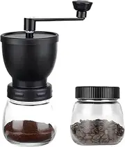 Manual Coffee Bean Grinder, Coffee Bean Grinder with Adjustable Coarseness Settings for Espresso, French Press, Cold Brew, Hand Coffee Grinder with Stainless Steel Handle for Home, Camping, Travel