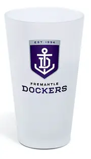 Fremantle Dockers AFL 500mls Frosted Conical Drinking Glass