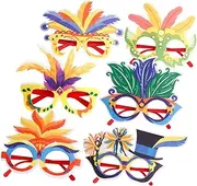 ABOOFAN Carnival Glasses Festival Center Table Decorations Circus Birthday Party Decorations Candies Eyeglass Frames Rave Glasses Battery Fairy Lights Balloon Arch Felt Colorful