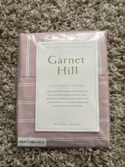 NEW Garnet Hill Pillow Cases Cotton Percale Pink White Pair Striped Standard