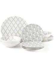 Lenox Textured Neutrals Chambray 12pc Set