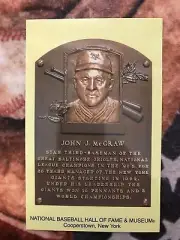 John McGraw Postcard- Baseball Hall of Fame Induction Plaque - Manager Photo
