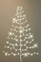TenWaterloo Lighted White Birch Christmas Wall Tree - Indoor/Outdoor LED 3 Feet High - Warm White Lights - Battery Operated with Timer, White Branches, 2701470RAC-UPC