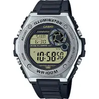 在飛比找誠品線上優惠-CASIO 卡西歐 10年電力金屬風計時手錶-黑 MWD-1