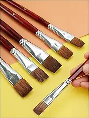 Oil Paint Brushes 6pcs Artist Oil Painting Brushes Set Level Head Weasel Hair Water Paint Brush Acrylics Drawing Art Supplies Painting Dedicated Paint Brush Oil