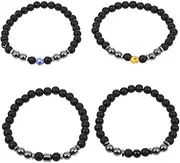 FOMIYES 4pcs Anklet Bracelets for Men Men's Bracelet Men Bracelet Decorative Foot Chain Magnetic Foot Chain Ankle Decor Decorative Bracelet Portable Foot Chain Ankle Adorn Black Hematite