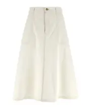 A.P.C. Laurie A-Line Midi Denim Skirt XS,IT38,M White