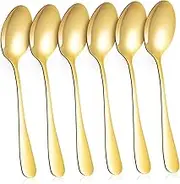 CATIEBYE Elegant Stainless Steel Tableware Set 6pc Spoons Cutlery Sets for Soup Tea Dessert