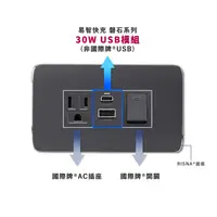 在飛比找特力屋線上購物優惠-【易智快充】30W USB插座面板for國際牌®Risna®