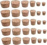 BRIGHTFUFU 30pcs Wooden Cork Plugs: Wine Stoppers Beer Tapered Bottle Corks Replacement Glass Vial Stoppers DIY Craft Wishing Bottle