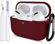 AirPods Pro Case, ATUAT Protective Silicone Cover Compatible with Apple AirPods Pro (2019) - Burgundy