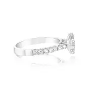 Luminesce Lab Grown 18ct White Gold 1 Carat Solitaire Fancy Diamond Ring, M