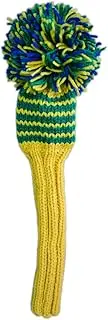 Jan Craig Handmade Headcover for Fairway Wood #5 Yellow/Kelly/Indigo