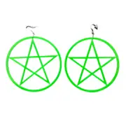 Green Earrings Neon 80s 1980s 90s Retro Rock Star