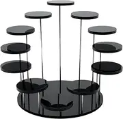 [Generic] Multi-Layer Acrylic Ring Display Stand - Acrylic Jewelry Display Stand, Jewelry Organizer Display Stand Multi-Layer | Multipurpose Anime Action Figure Storage Shelf Organizer, Round Table Holder