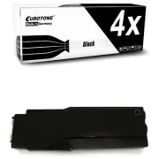 4x Cartridge Black for Dell S-3845-cdn S-3840-cdn