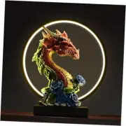 -Dragon Statue-Gifts-Figurine-Unique Table Lamp - 13.18 inch Dragon and Rose