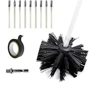 12 Pcs Dryer Vent Duct Cleaner Kit,Chimney Cleaner Brush Clean Rotary Sweep System Fireplace Kit Rod Tool Set Home Kichen Cleaning Brush Drier Lint Sweeping Tool