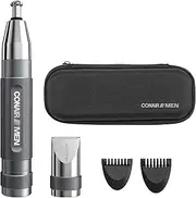 ConairMan Nose Hair Trimmer for Men, For Nose, Ear, and Eyebrows, Patent 360 Bevel Blade for No Pull, No Snag Trimming Experience, Cordless Trimmer 5 piece Set with Professional Metal Handle