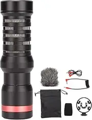Professional Interview Microphone Universal Camera Microphone with Shock Mount Recording for DSLR Cameras Smartphones Camcorders Black S1