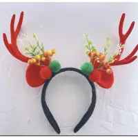 在飛比找蝦皮購物優惠-聖誕頭飾髮箍毛球髮箍超大麋鹿角（29cm)