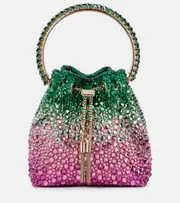 [Jimmy Choo] Jimmy Choo Bon Bon Small embellished bucket bag One Size green