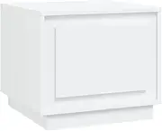 [vidaXL] Elegant Coffee Table, White, Engineered Wood, Easy Assembly, 51x50x44 cm, Ample Storage Space with Door, Ideal for Living Room